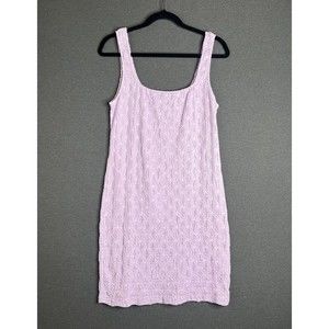 Elodie Textured Sleeveless Bodycon Mini Dress Purple Stretch Elastic Women XL
